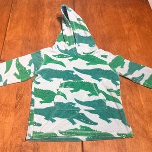 🐊 Mini Boden Green Alligator Terrycloth Hoodie - Sz 2-3Y